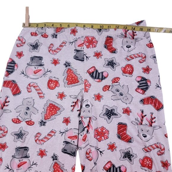Secret Treasures Snowman Reindeer Candy Cane Holiday Jogger Pajamas Sleep Set - Picture 6 of 16